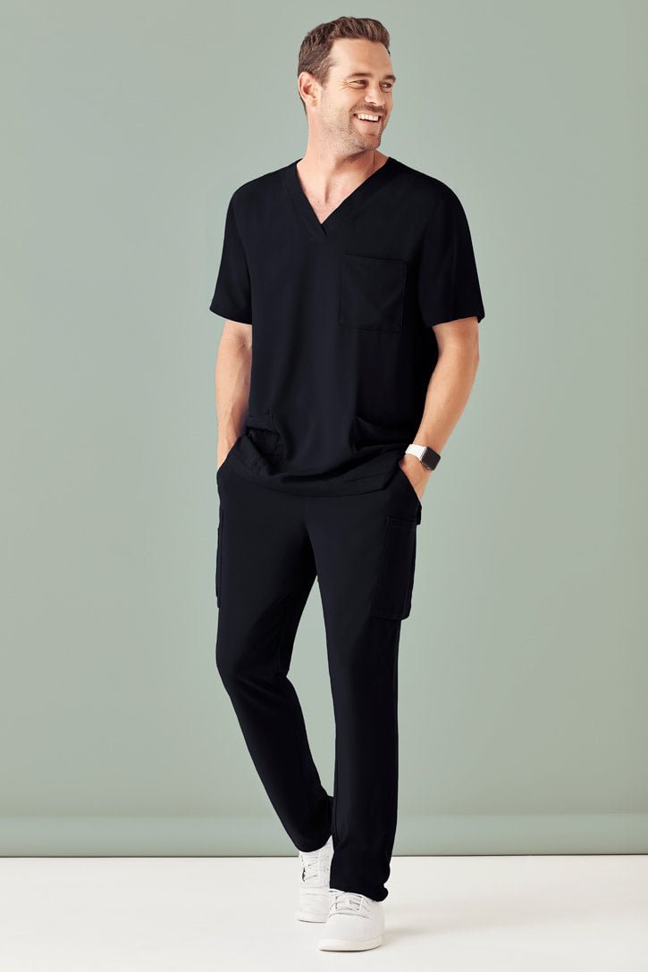 Biz Care Mens Avery V-Neck Scrub Top CST945MS - Icon Tshirts
