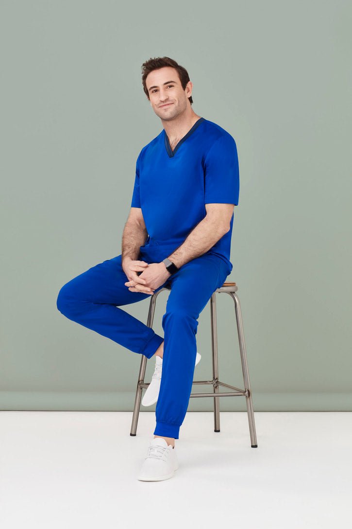 Biz Care Mens Riley Slim Leg Jogger Scrub Pant CSP042ML - Icon Tshirts