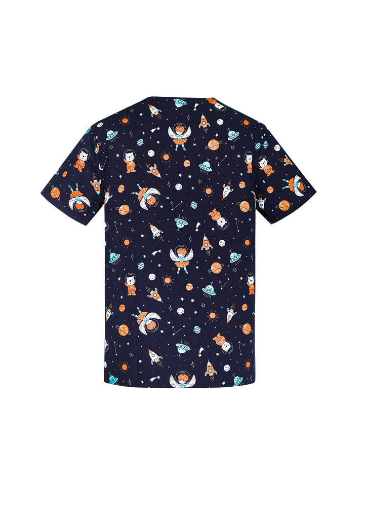BIZ CARE MENS SPACE PARTY SCRUB TOP CST148MS - Icon Tshirts