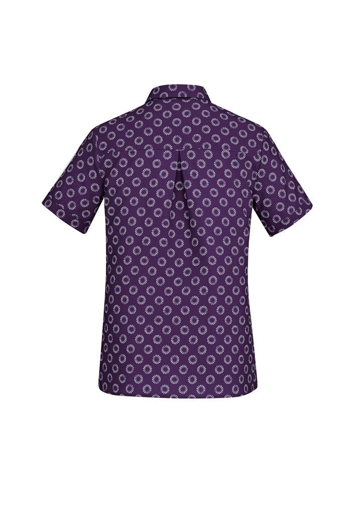 BIZ CARE WOMENS FLORENCE DAISY PRINT SHORT SLEEVE SHIRT CS948LS - Icon Tshirts