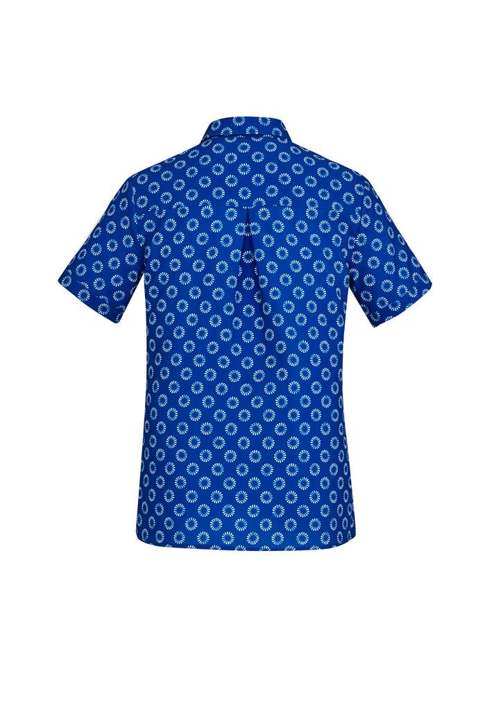 BIZ CARE WOMENS FLORENCE DAISY PRINT SHORT SLEEVE SHIRT CS948LS - Icon Tshirts