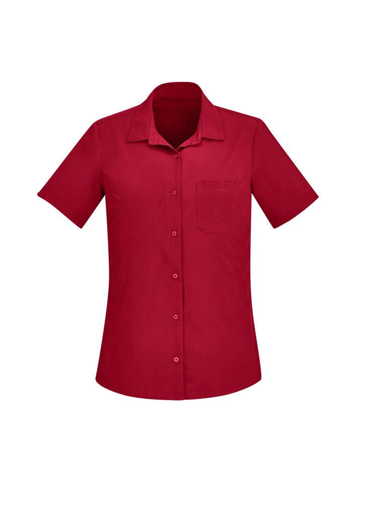 BIZ CARE WOMENS FLORENCE SHORT SLEEVE SHIRT CS947LS - Icon Tshirts