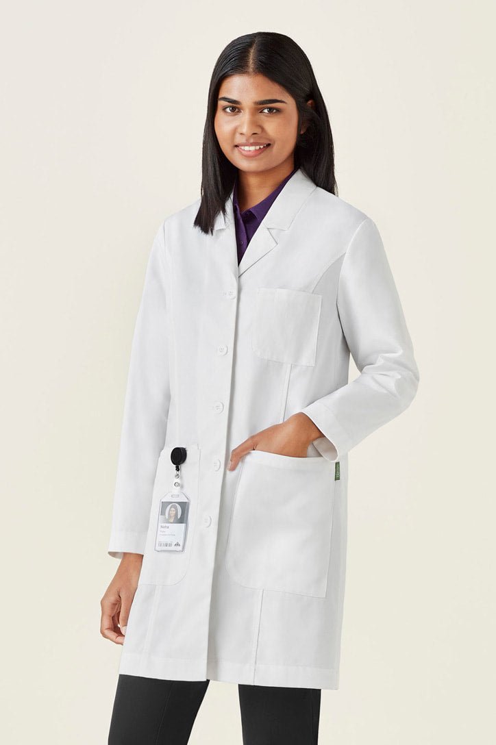BIZ CARE WOMENS HOPE LONG LINE LAB COAT CC144LL - Icon Tshirts
