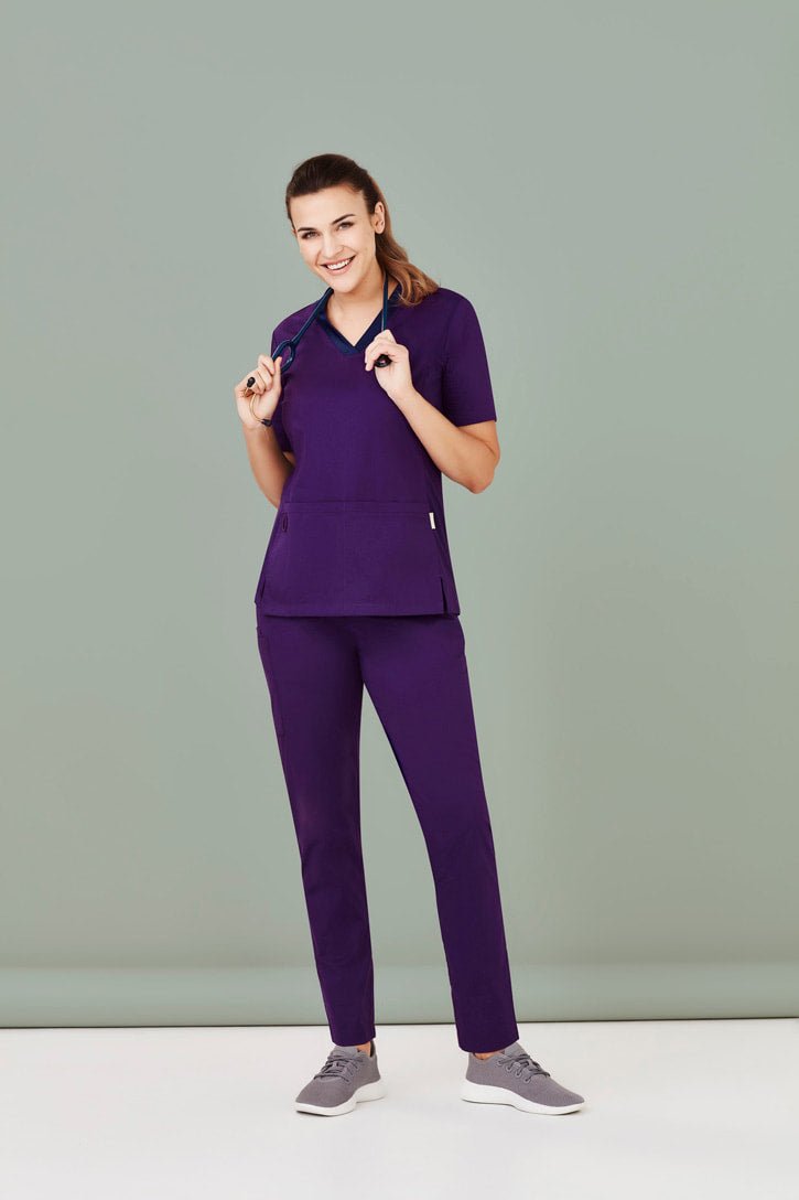 Biz Care Women's Riley V-Neck Scrub Top CST043LS - Icon Tshirts