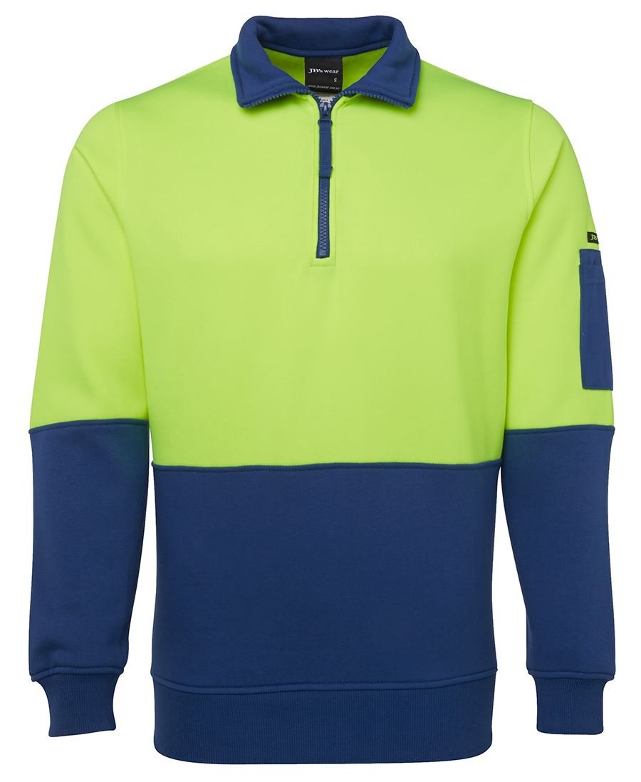 JB's Wear Hi Vis 1/2 Zip Fleecy Sweat 6HVFH - Icon Tshirts