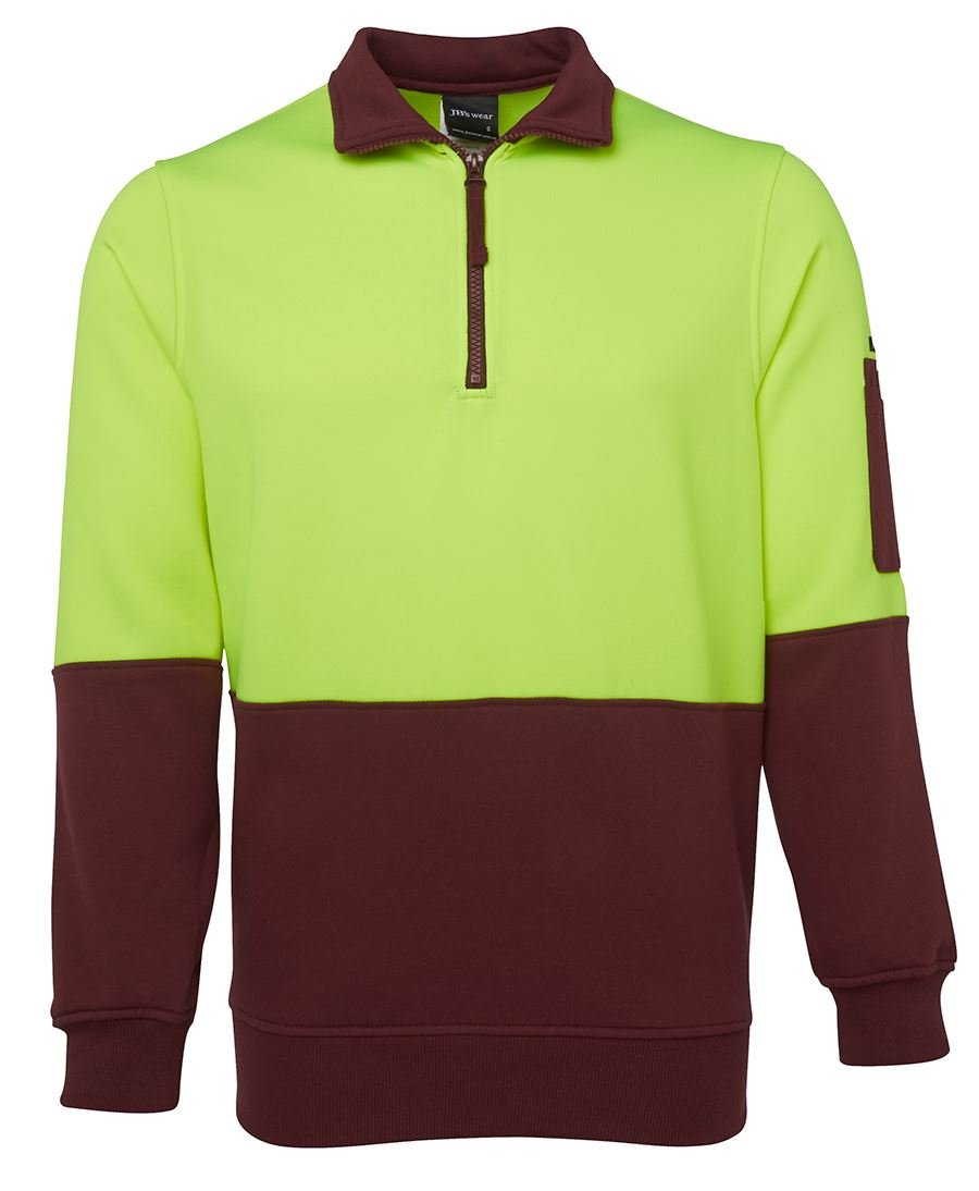 JB's Wear Hi Vis 1/2 Zip Fleecy Sweat 6HVFH - Icon Tshirts