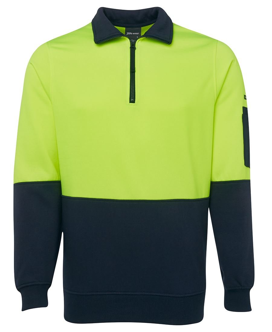 JB's Wear Hi Vis 1/2 Zip Fleecy Sweat 6HVFH - Icon Tshirts