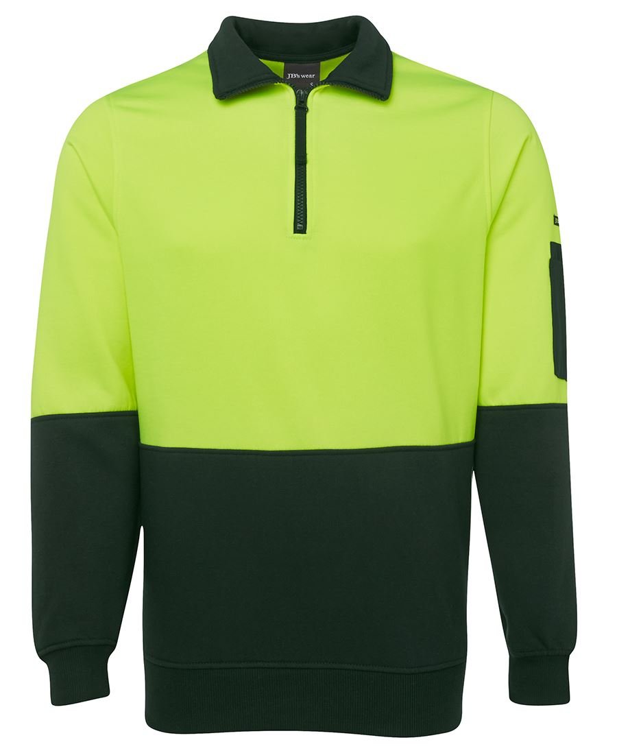 JB's Wear Hi Vis 1/2 Zip Fleecy Sweat 6HVFH - Icon Tshirts