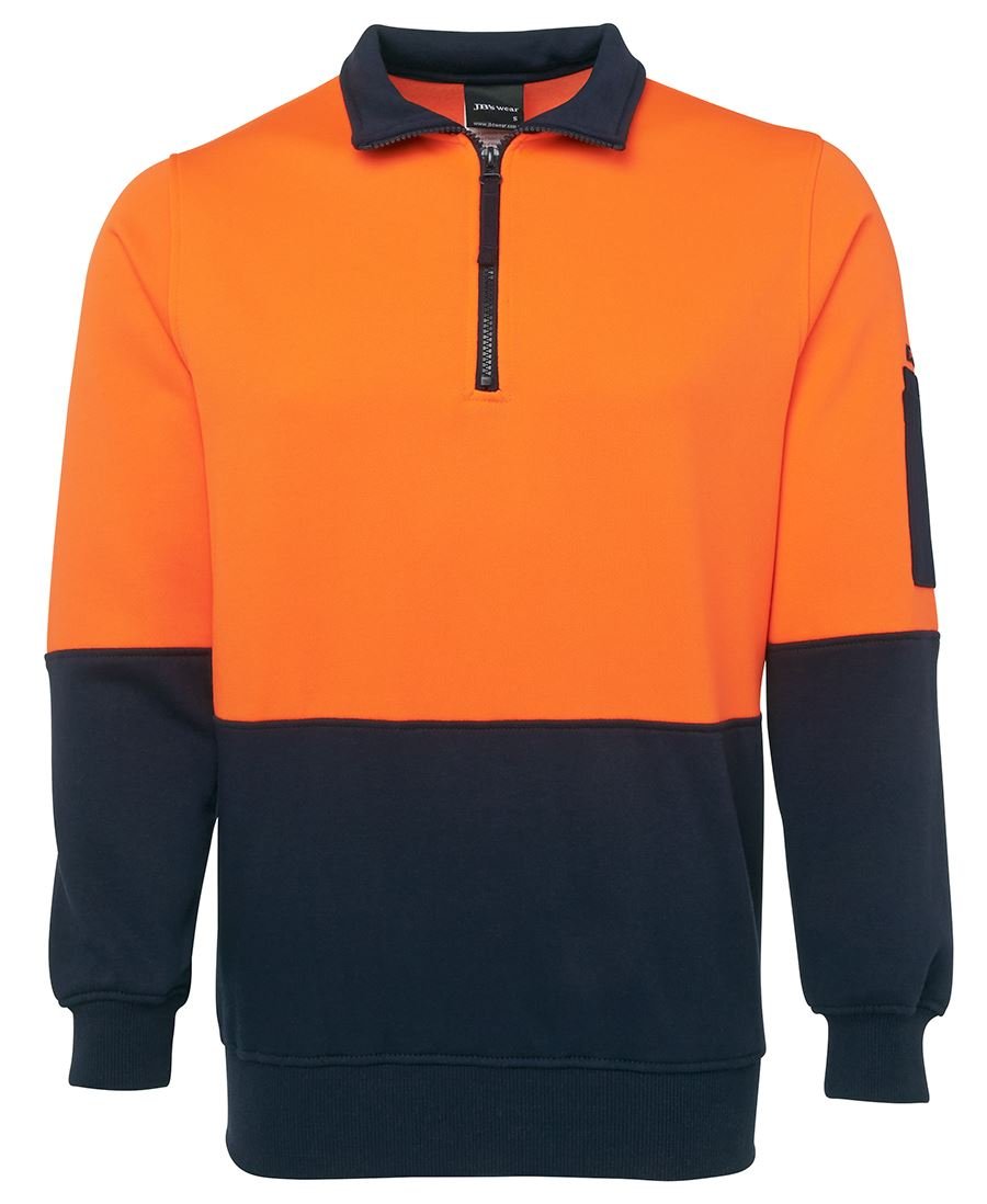 JB's Wear Hi Vis 1/2 Zip Fleecy Sweat 6HVFH - Icon Tshirts