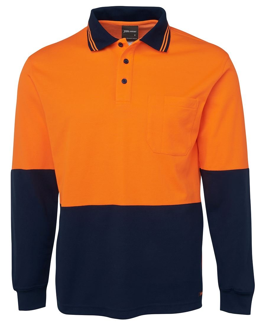 JB's Wear Hi Vis L/S Cotton Back Polo 6HPL - Icon Tshirts