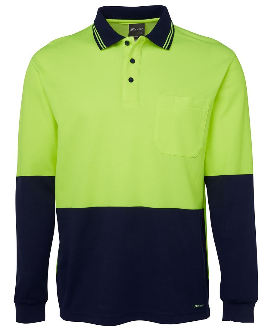 JB's Wear Hi Vis L/S Cotton Back Polo 6HPL - Icon Tshirts