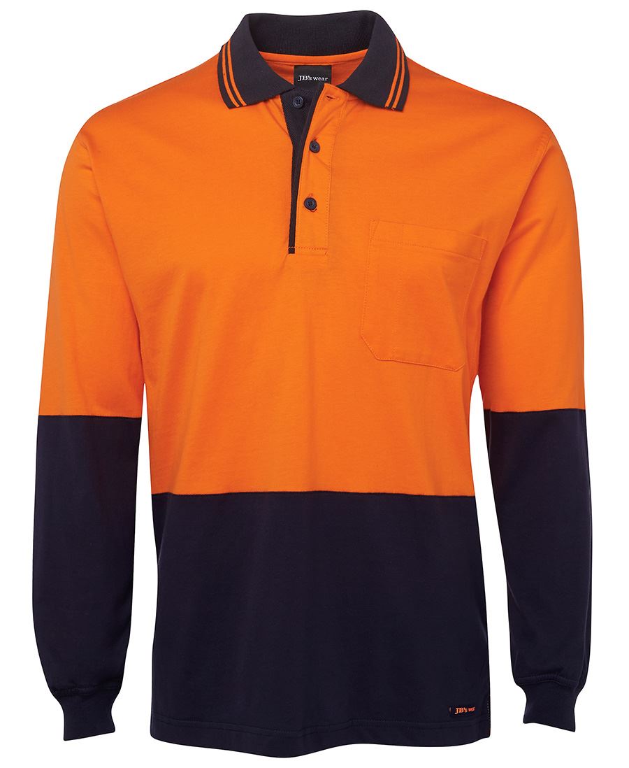 JB's Wear Hi Vis L/S Cotton Polo 6CPHL - Icon Tshirts