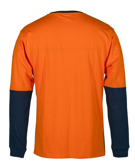 JB's Wear HI VIS L/S CREW NECK COTTON T-SHIRT 6HVTN - Icon Tshirts