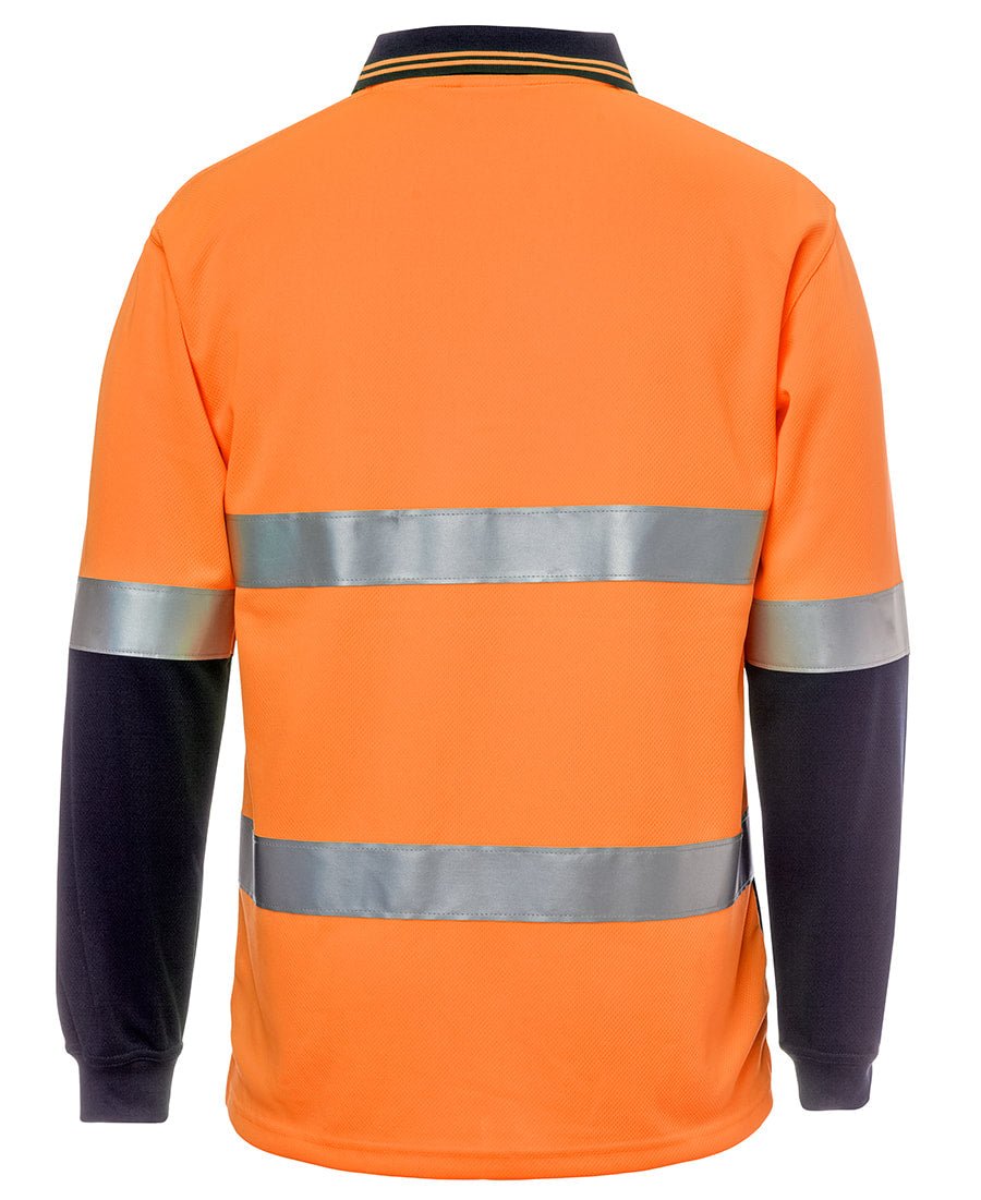 JB's Wear Hi Vis L/S (D+N) Cotton Back Polo 6HMCB - Icon Tshirts