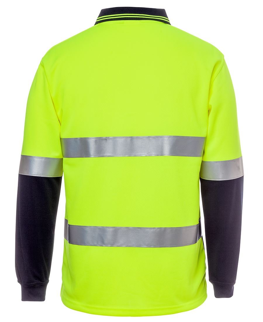 JB's Wear Hi Vis L/S (D+N) Cotton Back Polo 6HMCB - Icon Tshirts