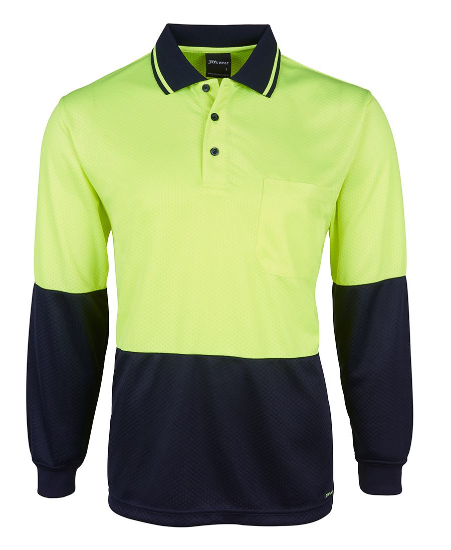 JB's Wear Hi Vis L/S Jacquard Polo 6HJNL - Icon Tshirts