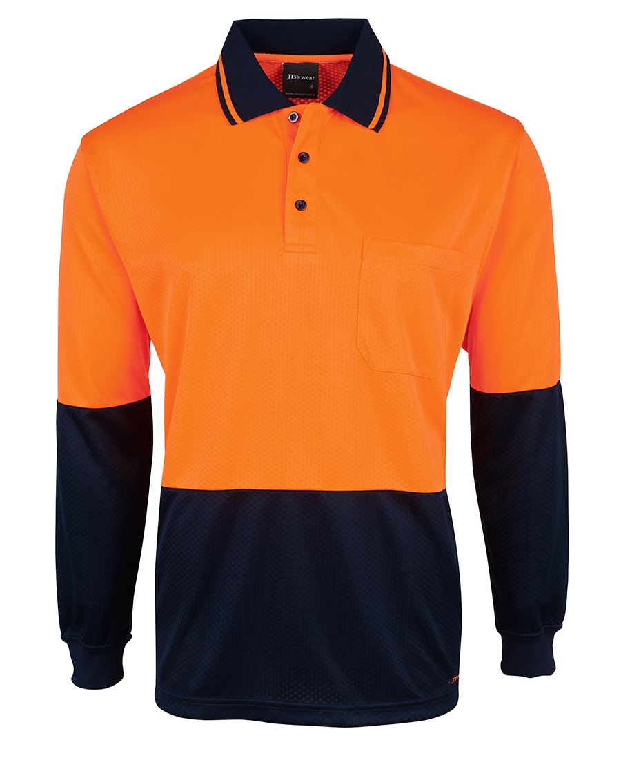 JB's Wear Hi Vis L/S Jacquard Polo 6HJNL - Icon Tshirts