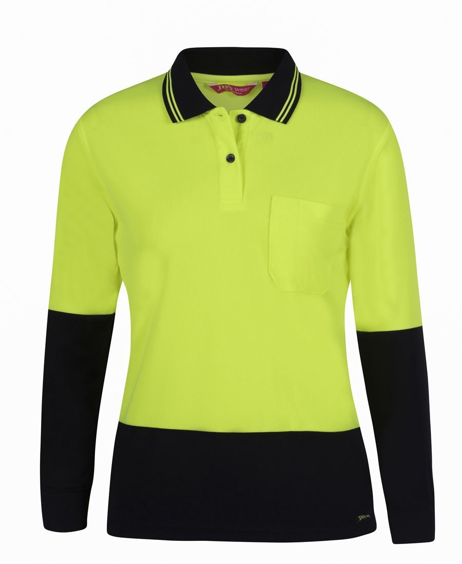 JB's Wear Ladies Hi Vis L/S Comfort Polo 6LHCL - Icon Tshirts