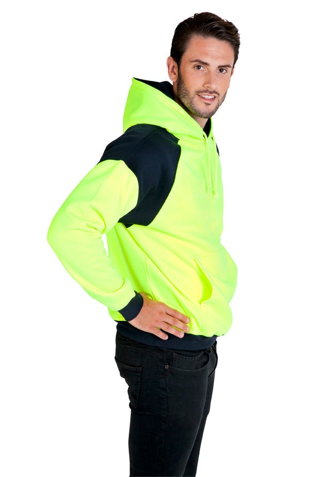 RAMO Men Shoulder Contrast Panel Hoodie F303HPW - Icon Tshirts