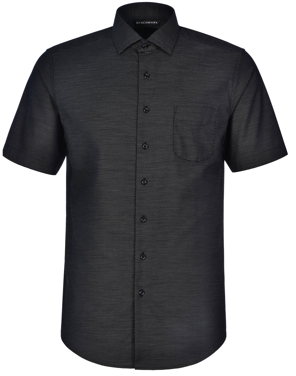 Benchmark M7400S ASCOT MENS SHORT SLEEVE DOT JACQUARD STRETCH SHIRT