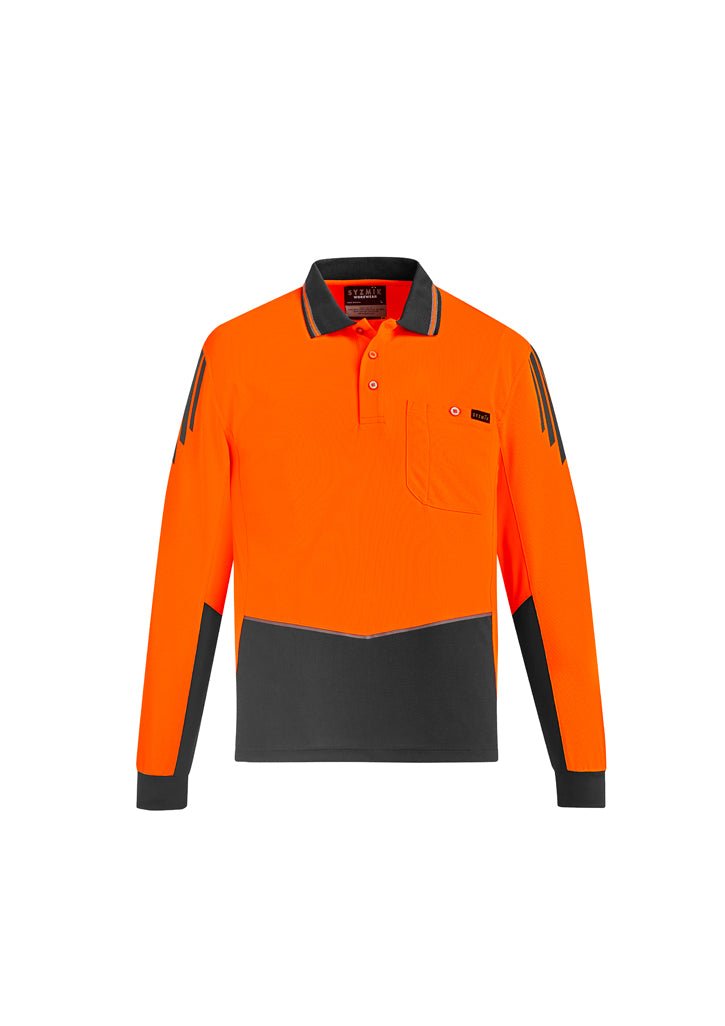 Syzmik Mens Hi Vis Flux L/S Polo ZH310 - Icon Tshirts