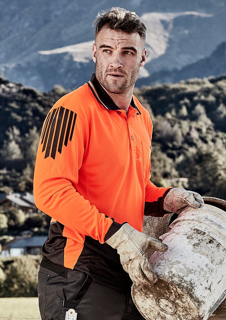Syzmik Mens Hi Vis Flux L/S Polo ZH310 - Icon Tshirts
