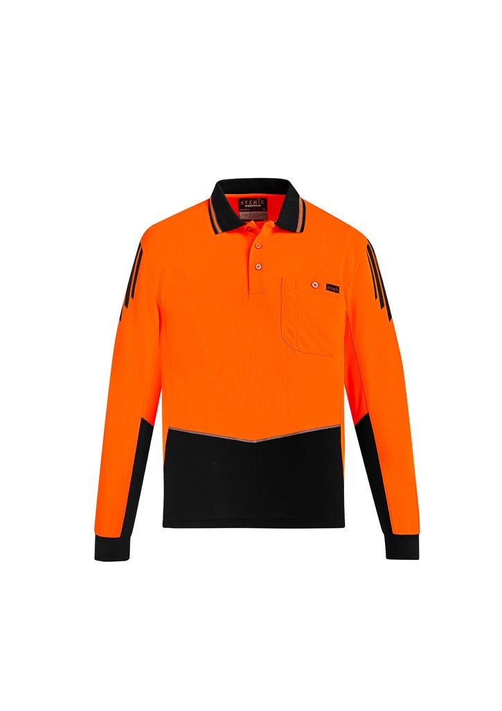 Syzmik Mens Hi Vis Flux L/S Polo ZH310 - Icon Tshirts