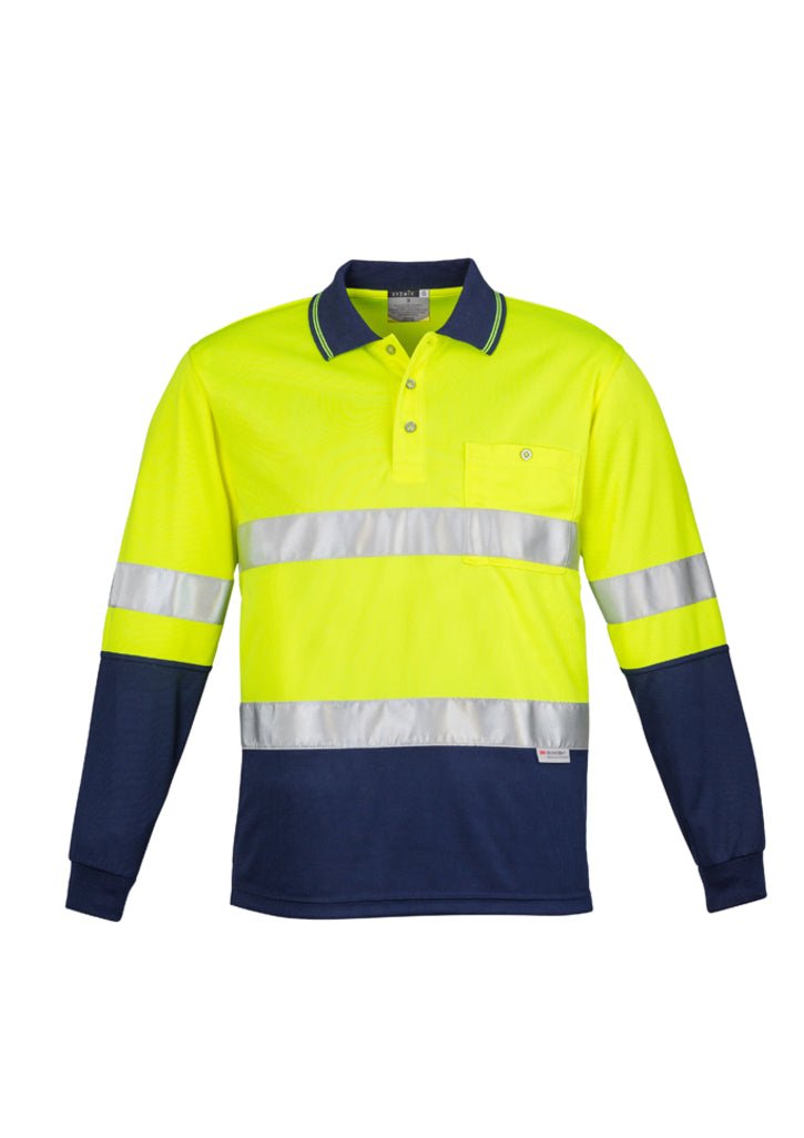 Syzmik Mens Hi Vis Spliced Polo - Long Sleeve Hoop Taped ZH235 - Icon Tshirts