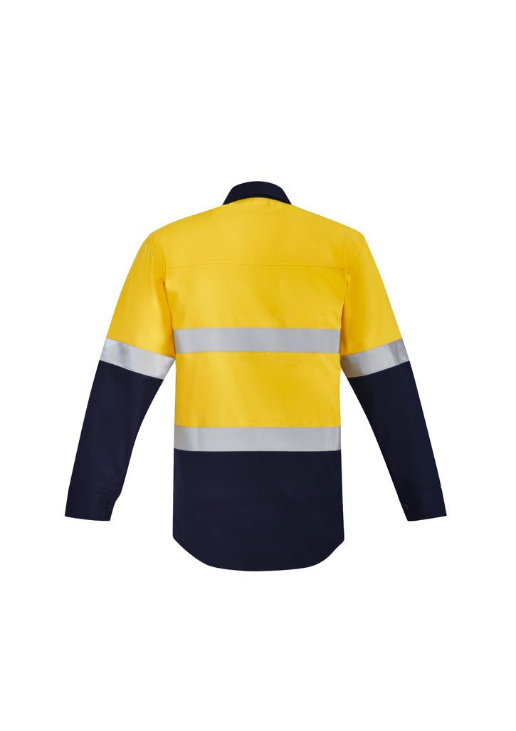 Syzmik Mens Orange Flame HRC 2 Hoop Taped Closed Front Spliced Shirt ZW143 - Icon Tshirts