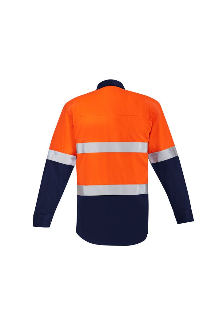 Syzmik Mens Orange Flame HRC 2 Hoop Taped Open Front Spliced Shirt ZW140 - Icon Tshirts