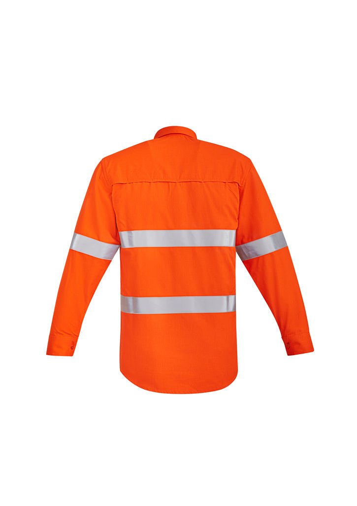 Syzmik Mens Orange Flame HRC 2 Hoop Taped Open Front Spliced Shirt ZW145 - Icon Tshirts