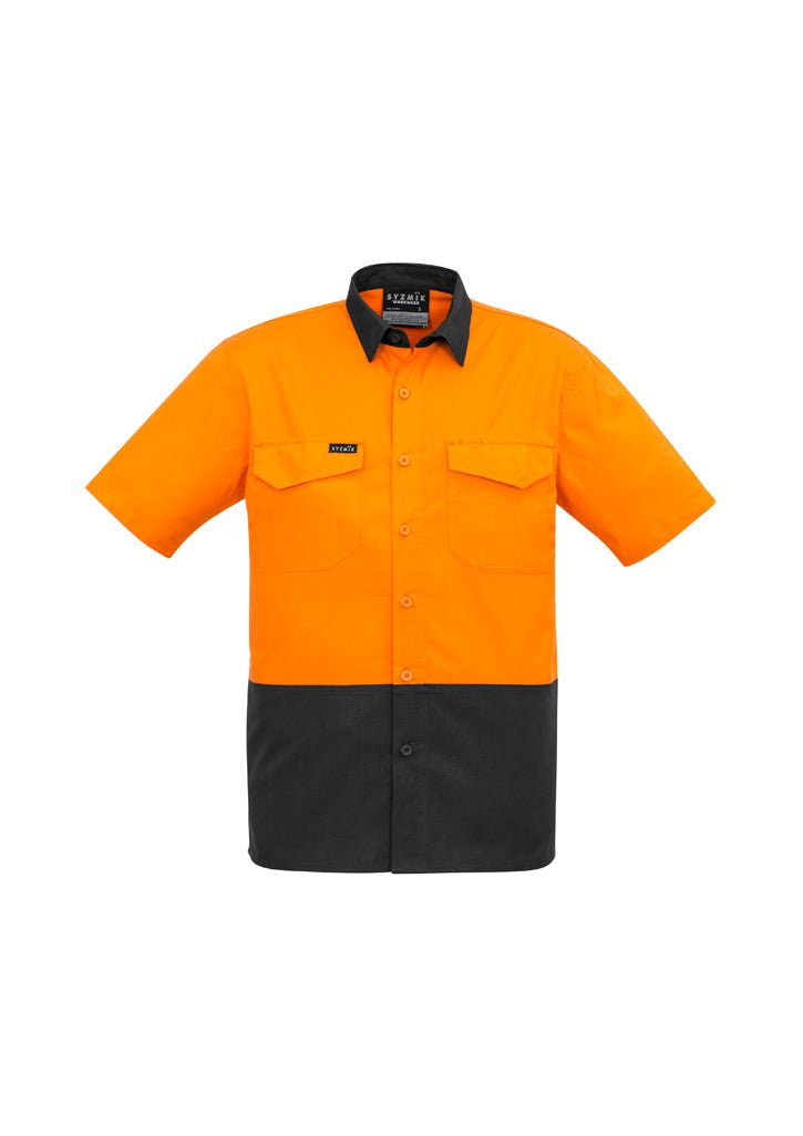 Syzmik Mens Rugged Cooling Hi Vis Spliced S/S Shirt ZW815 - Icon Tshirts