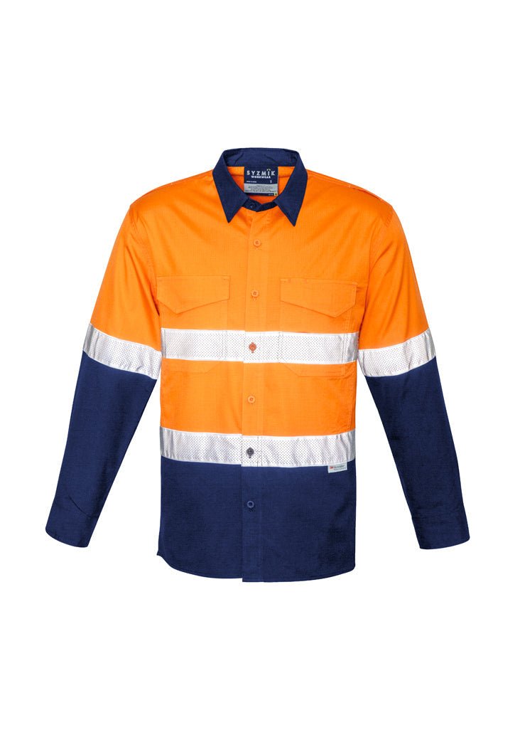 Syzmik Mens Rugged Cooling Taped Hi Vis Spliced Shirt ZW129 - Icon Tshirts