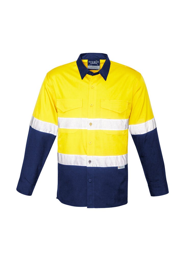 Syzmik Mens Rugged Cooling Taped Hi Vis Spliced Shirt ZW129 - Icon Tshirts