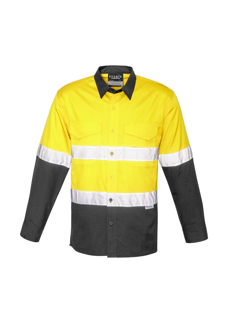 Syzmik Mens Rugged Cooling Taped Hi Vis Spliced Shirt ZW129 - Icon Tshirts