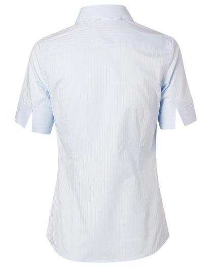 Benchmark M8100S Women's Self Stripe Short Sleeve Shirt