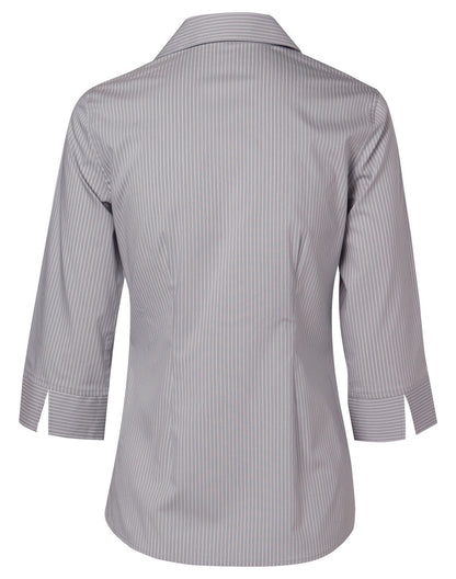 Benchmark M8200Q Women's Ticking Stripe 3/4 Sleeve Shirt