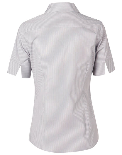 Benchmark M8200S Women's Ticking Stripe Short Sleeve Shirt