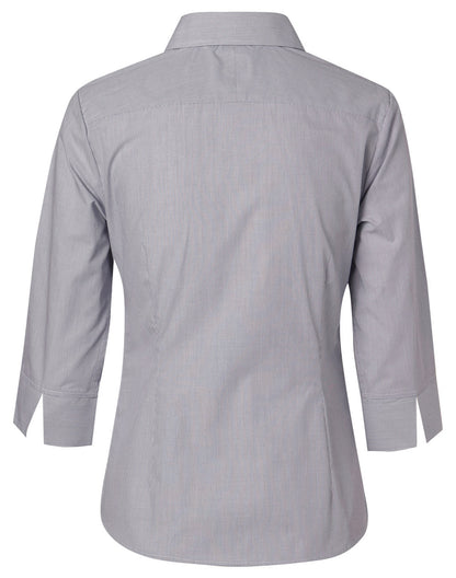 Benchmark M8213 Women's Fine Stripe 3/4 Sleeve Shirt