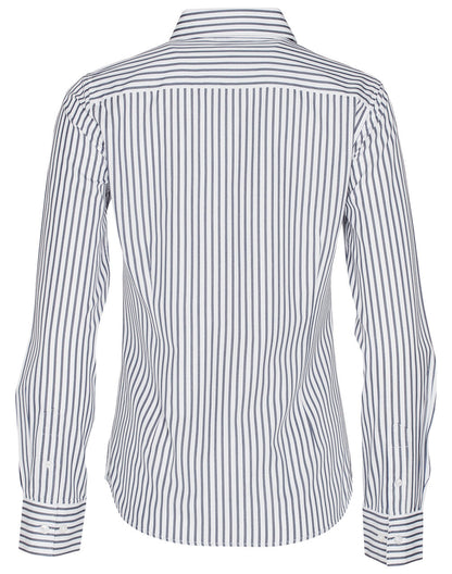 Benchmark M8310L Ladies' Executive Sateen Stripe Long Sleeve Shirt