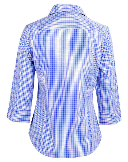 M8320Q Ladies’ Multi-Tone Check 3/4 Sleeve Shirt