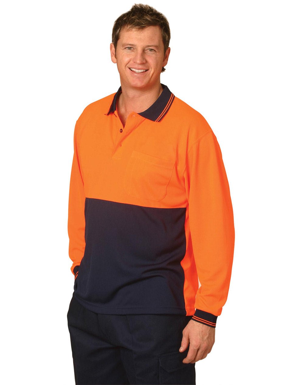 AIW SW05CD High Visibility Long Sleeve Polo - Icon Tshirts