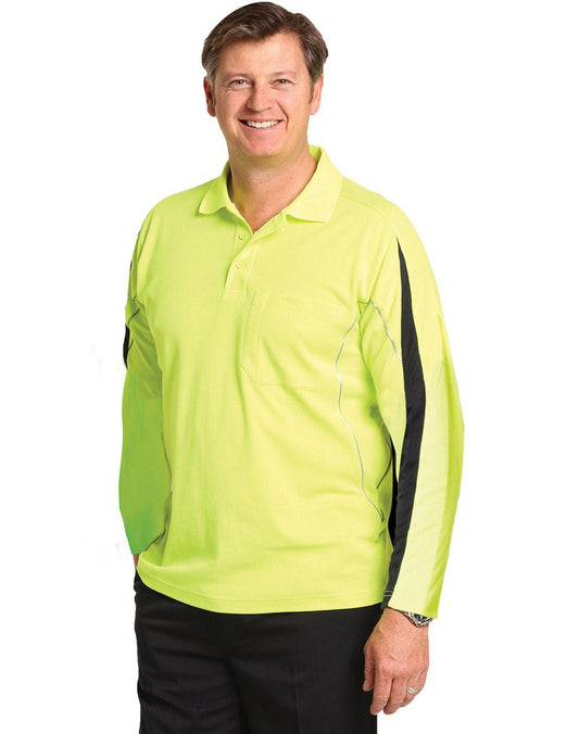 AIW SW33A HI-VIS LEGEND LONG SLEEVE POLO Men's - Icon Tshirts