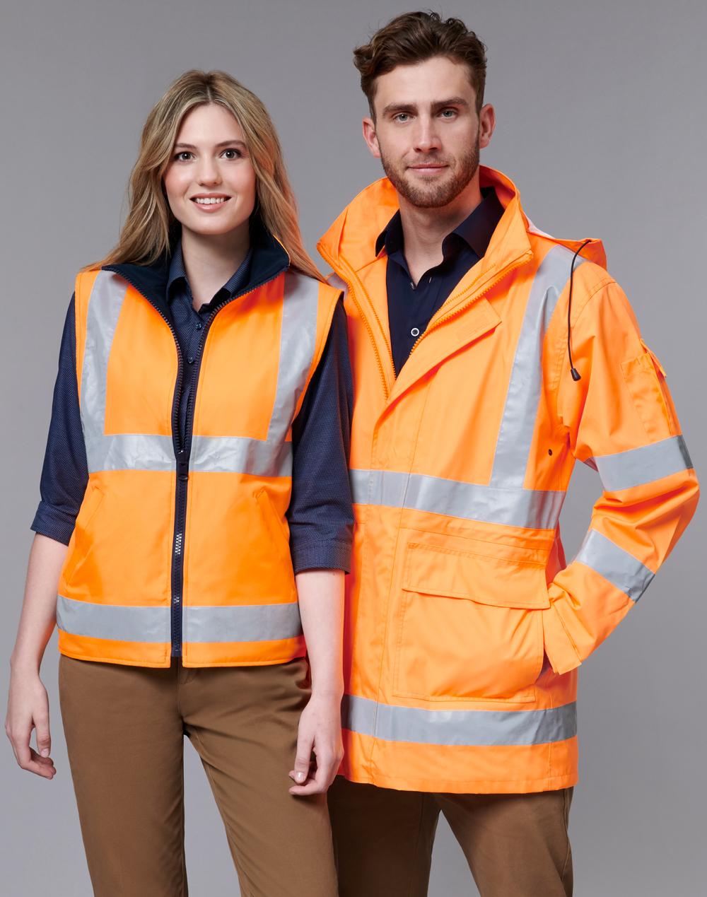 AIW SW77 VIC Rail Hi Vis 3 in 1 Safety Jacket and Vest - Unisex - Icon Tshirts