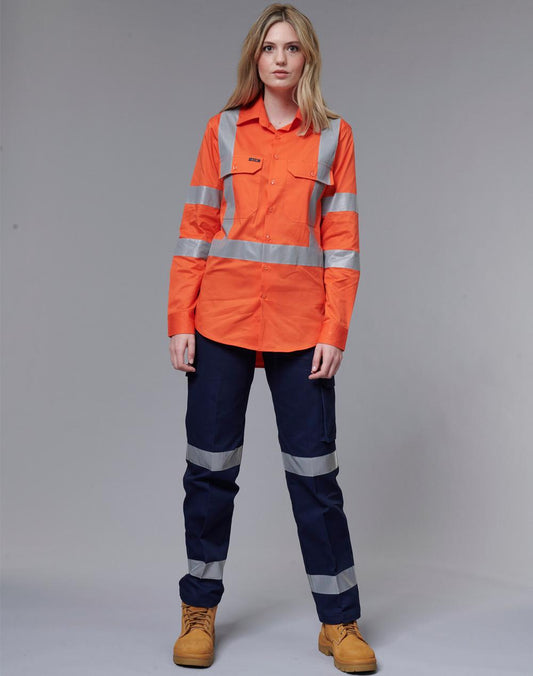 AIW WP15HV LADIES' HEAVY COTTON DRILL CARGO PANTS WITH 3M TAPES - Icon Tshirts