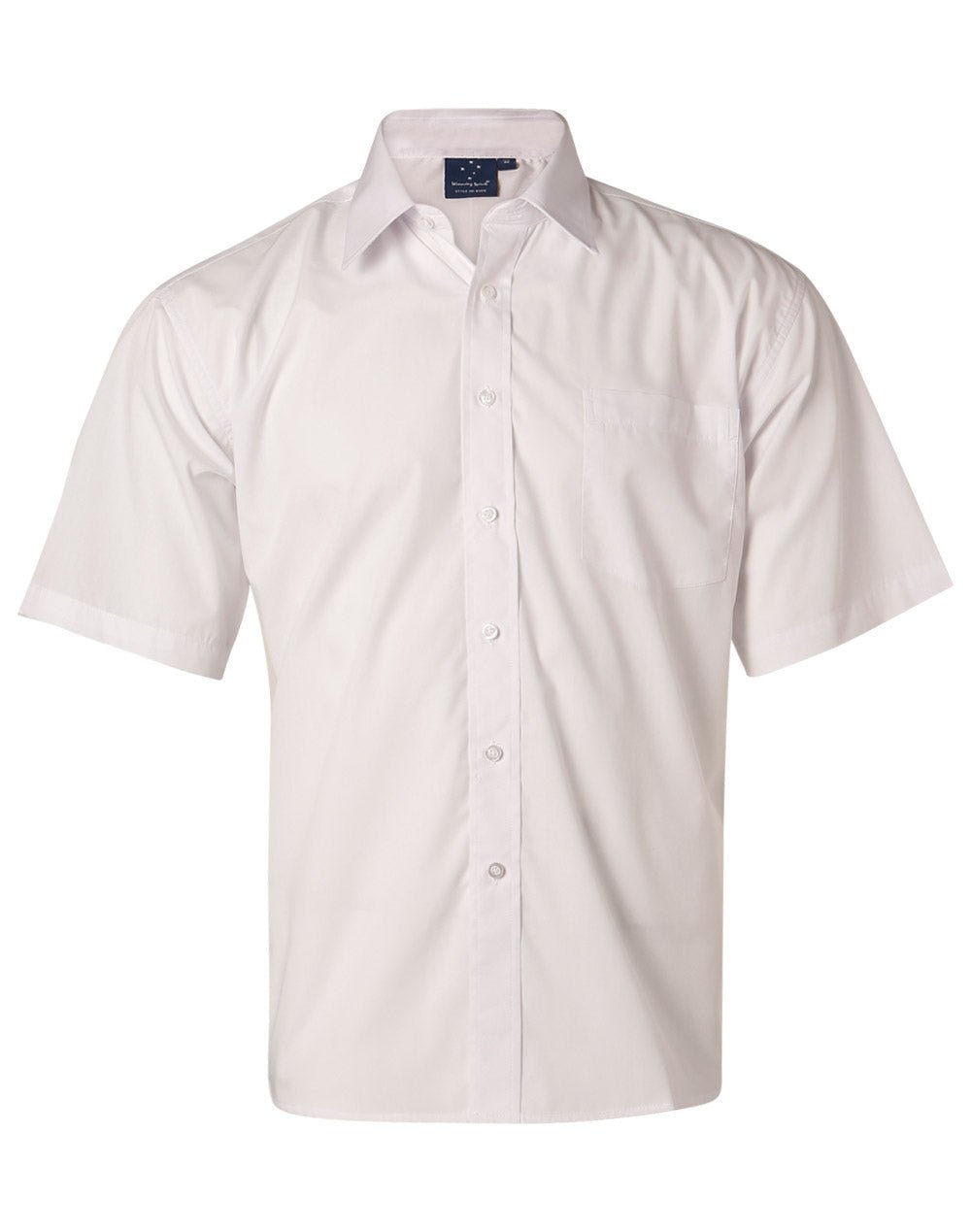 Benchmark BS01S Men's Poplin Short Sleeve Business Shirt - Icon Tshirts