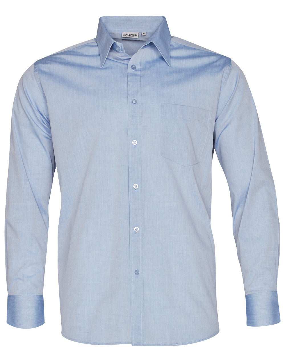 Benchmark M7012 Men's Fine Chambray Long Sleeve Shirt - Icon Tshirts