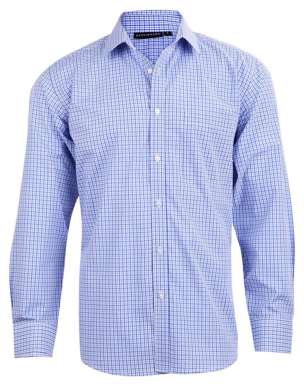 Benchmark M7320L Men’s Multi-Tone Check Long Sleeve Shirt - Icon Tshirts