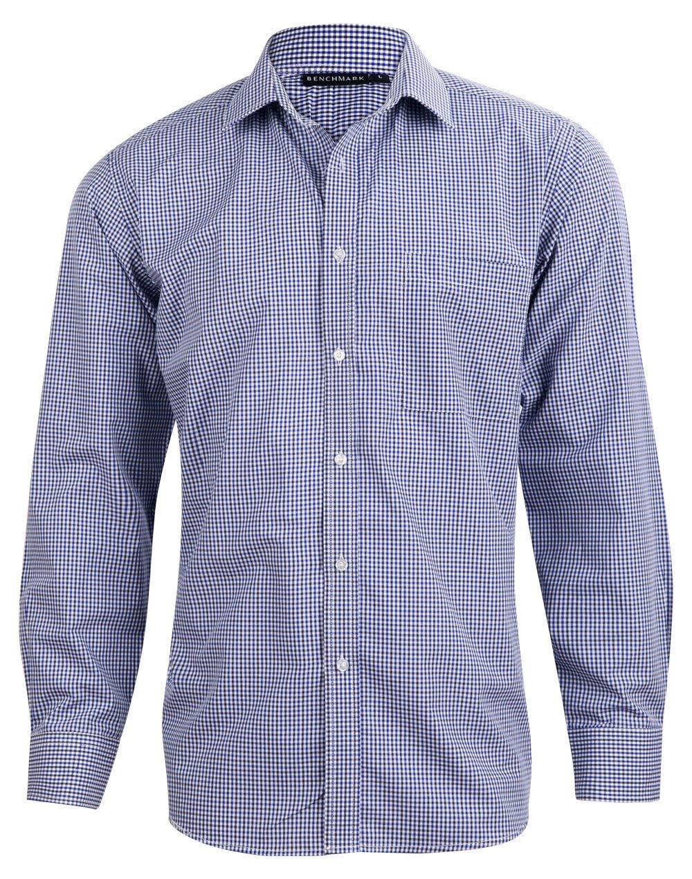 Benchmark M7320L Men’s Multi-Tone Check Long Sleeve Shirt - Icon Tshirts