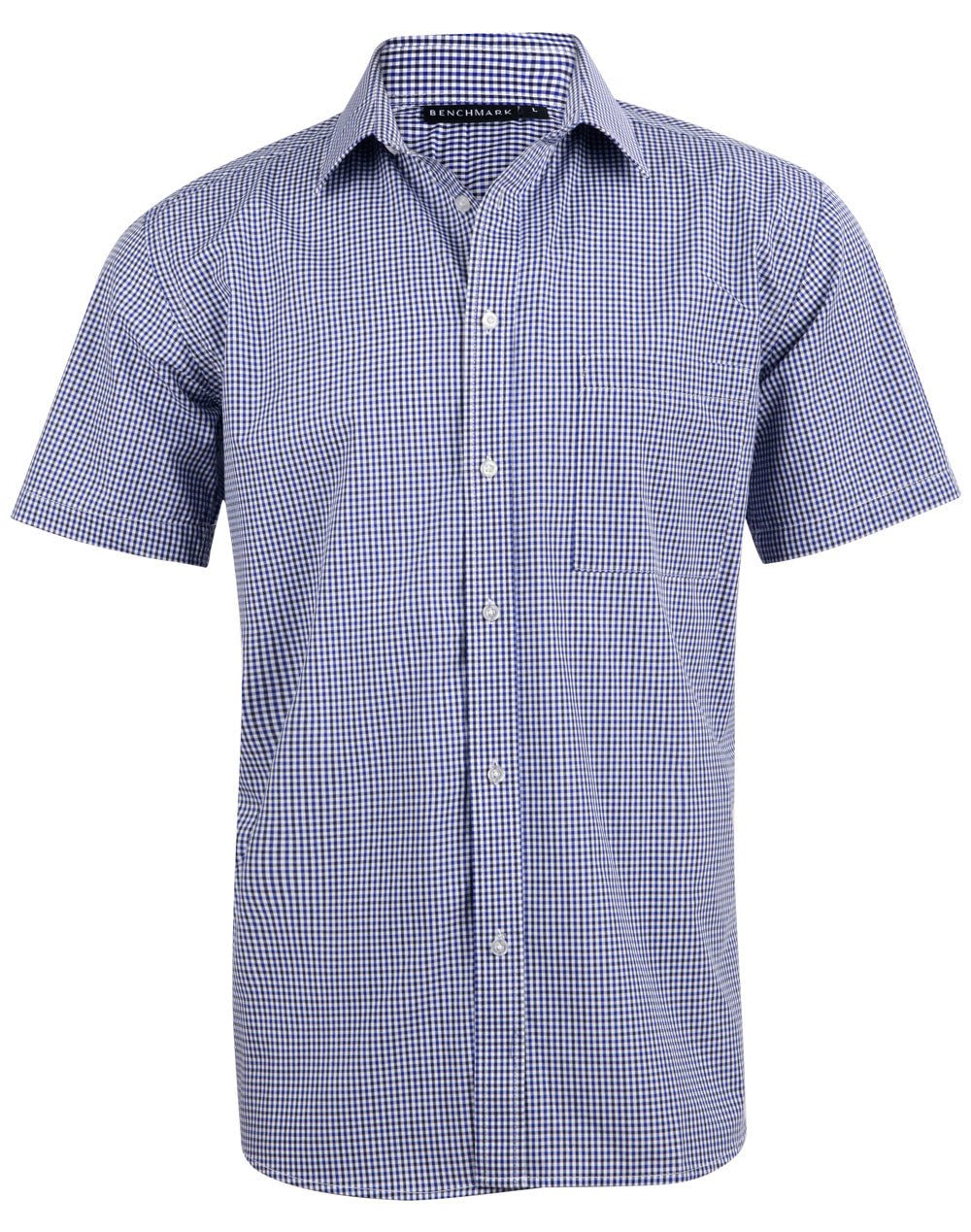 Benchmark M7320S Men’s Multi-Tone Check Short Sleeve Shirt - Icon Tshirts